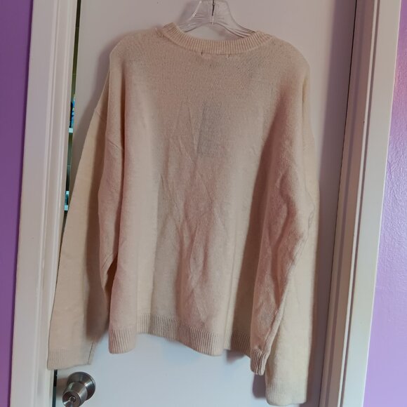 Daniel Rainn Women's Faux Pearl Long Sleeve Cream Sweater NWT XXL - Picture 7 of 8